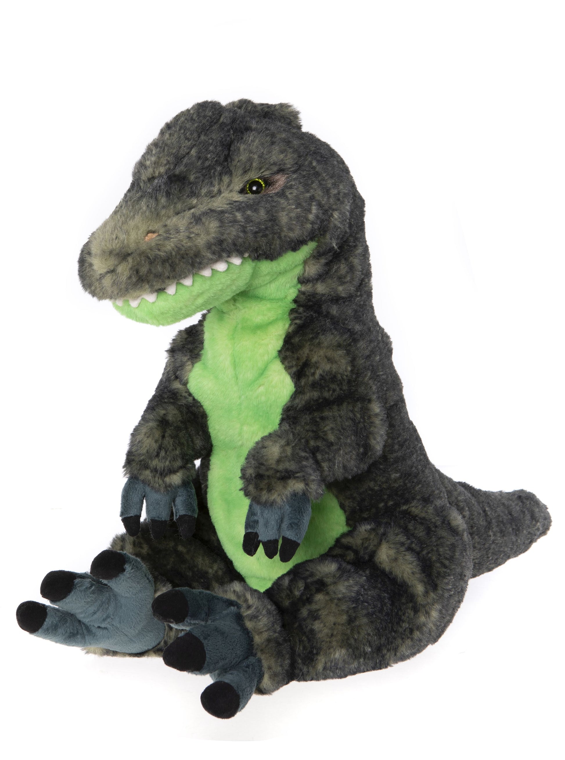 Green Charlie Bear t-rex with teeth