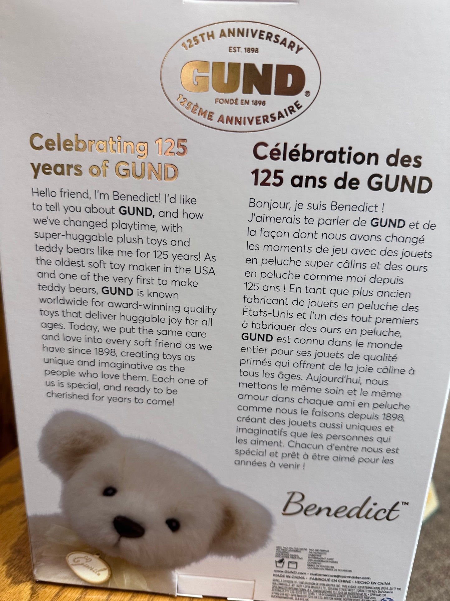 Gund Benedict 125th Anniversary Bear